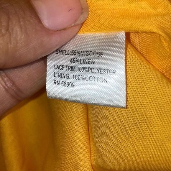 495. Antonio Melani sun yellow v neck Linen blend maxi dress size 4 - Picture 10 of 10